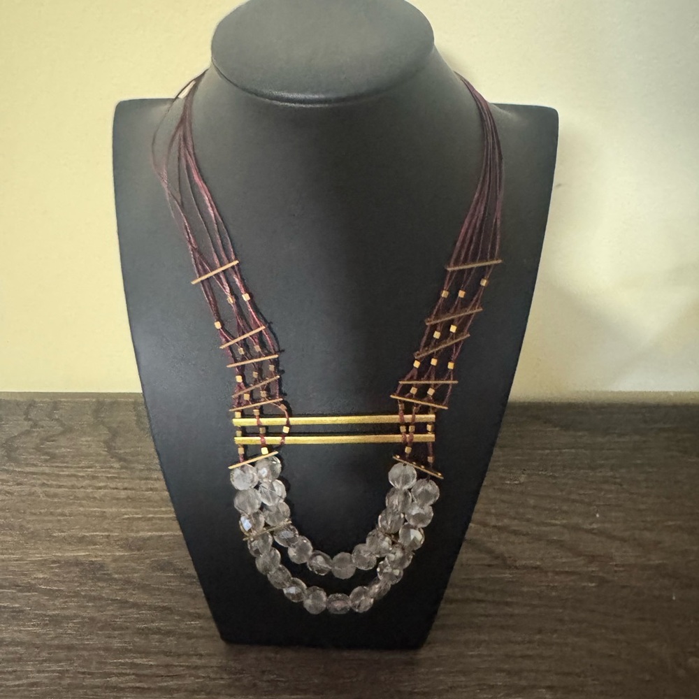 NWT Serefina by Anthropologie Adjustable Beaded Crystal Necklace
